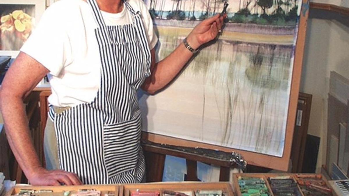 Artist Joyce Nagel at work in her Hilton Head Island studio.
