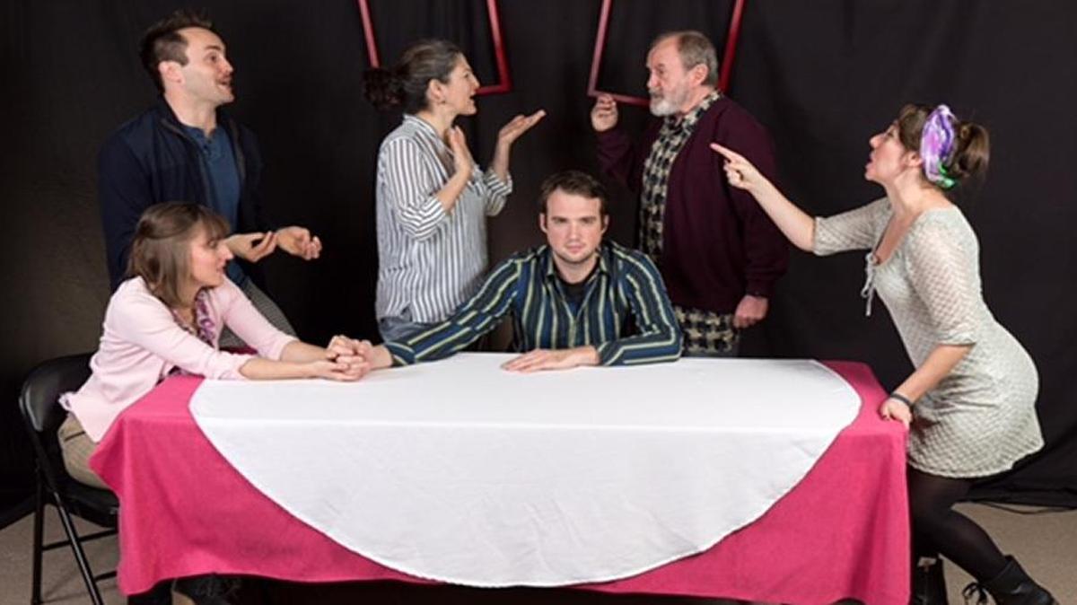 The cast of the play “Tribes.”
