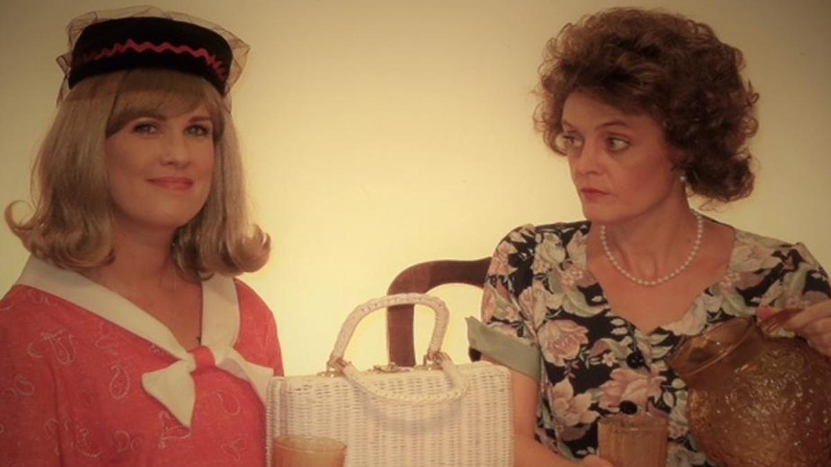 Toye Hickman as Betsy and Christine Grefe as Beverly in “Clybourne Park,” presented by Coastal Stage Productions.