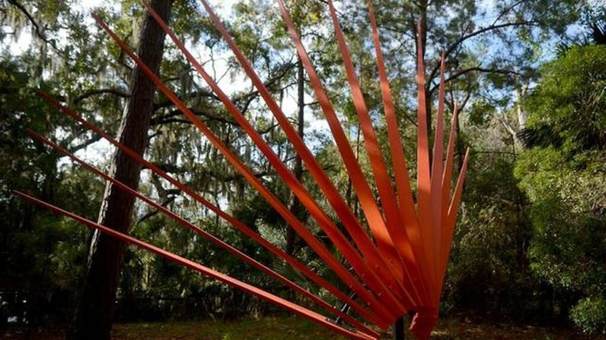 This piece, "Setting Sun," by Pennsylvania-based artist Tom Holmes, is shown here at the Coastal Discovery Museum at the Honey Horn site on Nov. 17, 2015. It was selected as the Purchase Prize winner of the 2015 public art competition, sponsored by the Community Foundation of the Lowcountry.