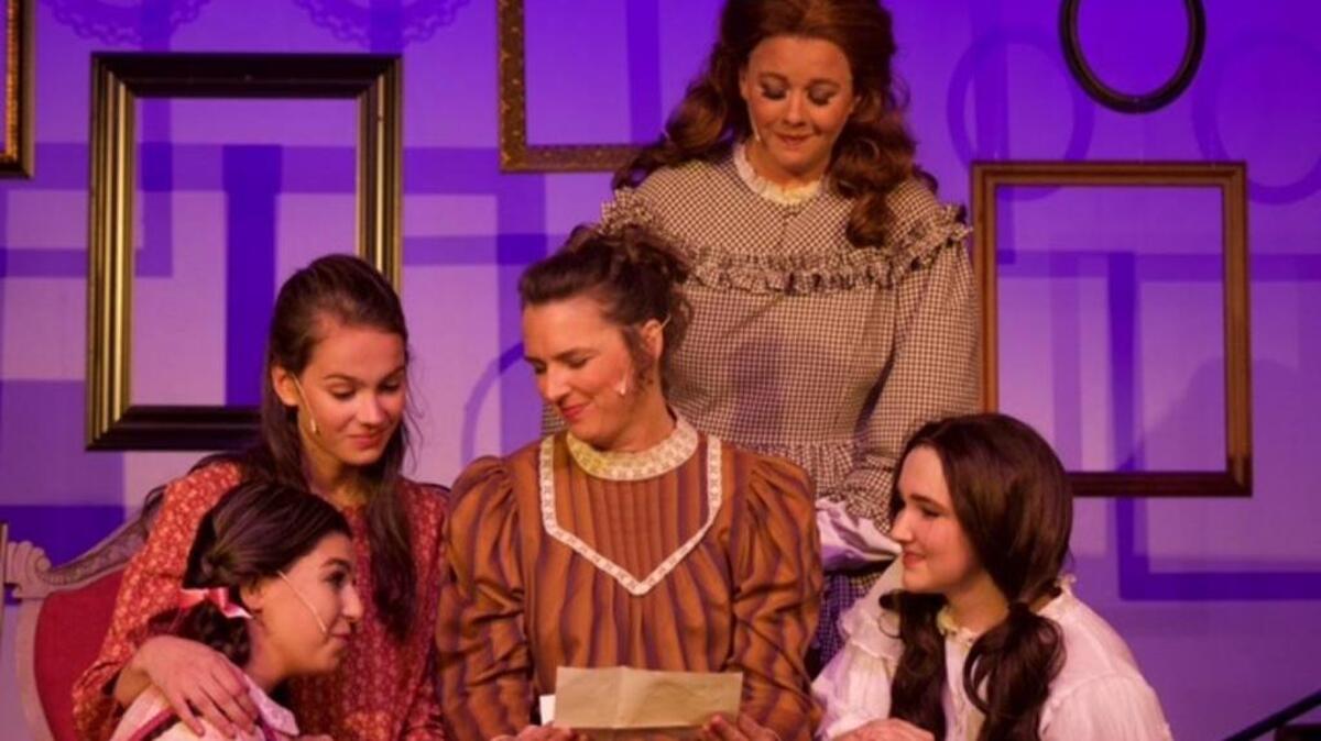 Caylin Campis plays Amy, Shannon Hegarty plays Beth, Sonya Jacobs plays Marmee, Lauren Cleland plays Meg and Jean White plays Jo in May River Theatre’s production of the musical “Little Women.”