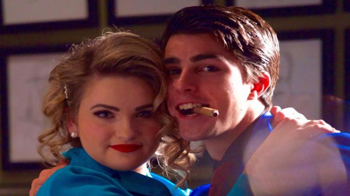 “Miss Adelaide” is played by Olivia Williams and Nathan Detroit is played by Joey Lankowski in Hilton Head Christian Academy’s production of “Guys and Dolls.”