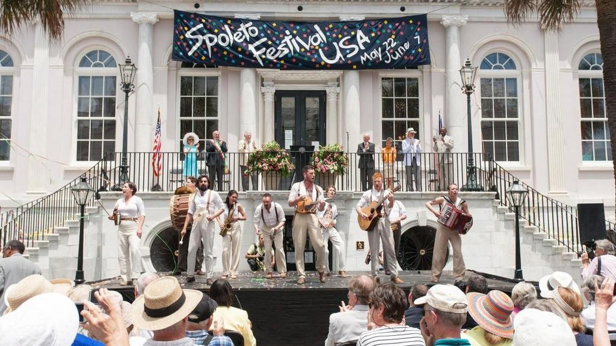 In this file photo, crowds gather for opening ceremonies for Spoleto Festival USA on May 22, 2015 in Charleston. This year, the 17-day festival is requiring guests to show proof of full COVID-19 vaccination status to attend.