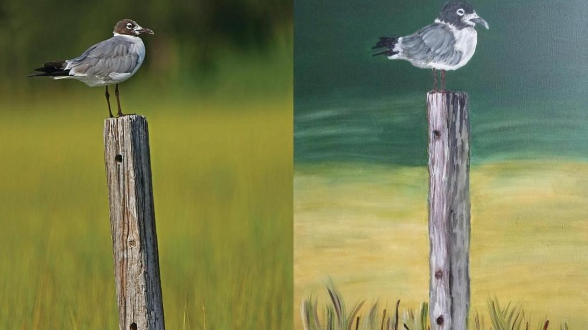 “Birds Eye View” by Kendra Natter (left) and Georgina Kimbell (right)