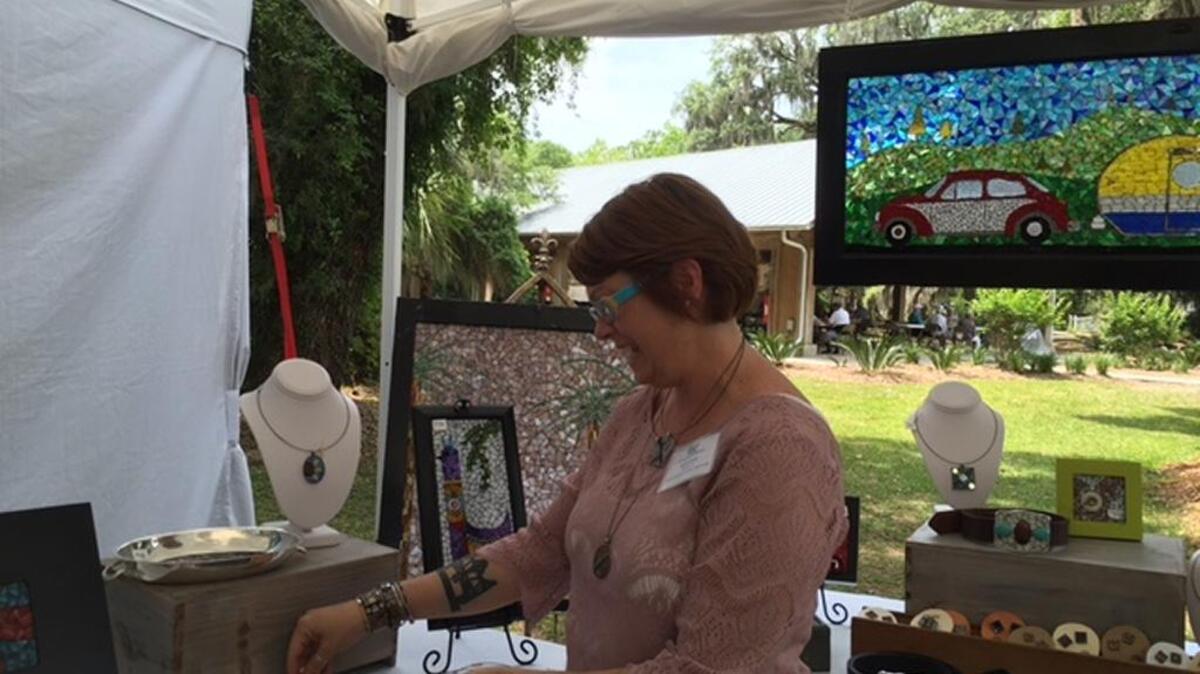 Rachel Jones, of Charleston, participated in The Art Market at Historic Honey Horn on Hilton Head Saturday.