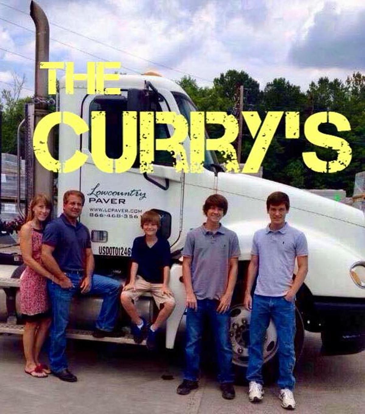 Tom Curry with his wife Cheryl and his sons Tommy, Matthew and Christopher.