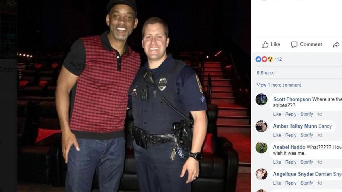 Will Smith is photographed at Royal Cinemas & IMAX in Pooler on Friday night.