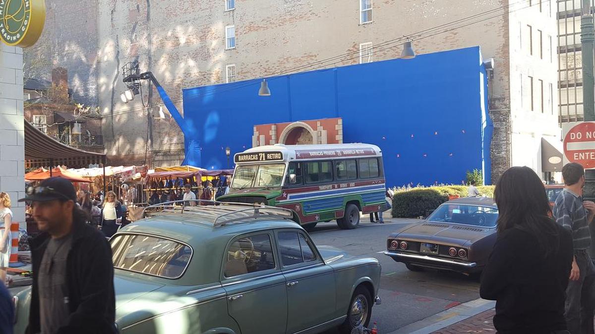 Parts of downtown Savannah were transformed into 1980s Buenos Aires for Marvel Studios’ “Ant Man and the Wasp.”