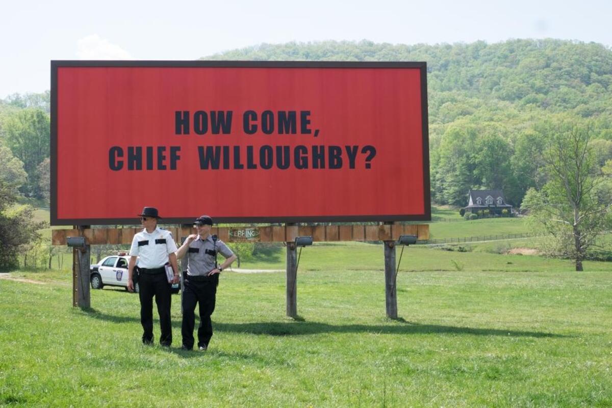 Woody Harrelson and Sam Rockwell in the film “Three Billboards Outside Ebbing, Missouri.”