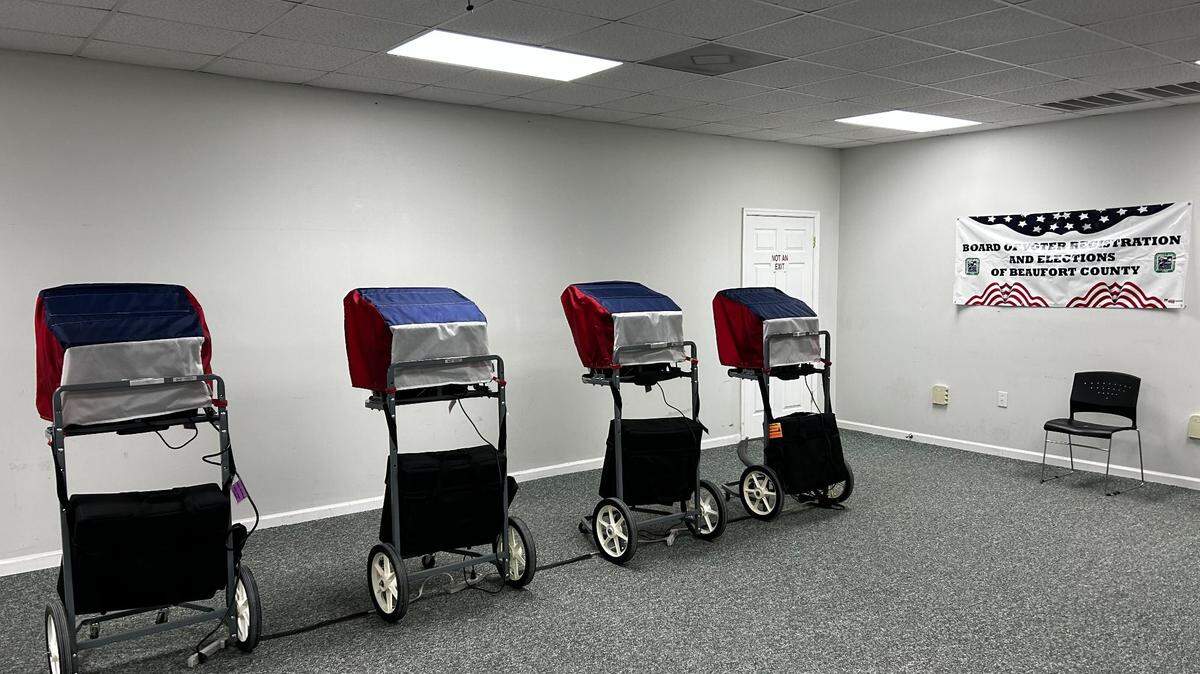 Beaufort County’s early voting center at the Board of Voter Registration and Elections main office on a slow Thursday.