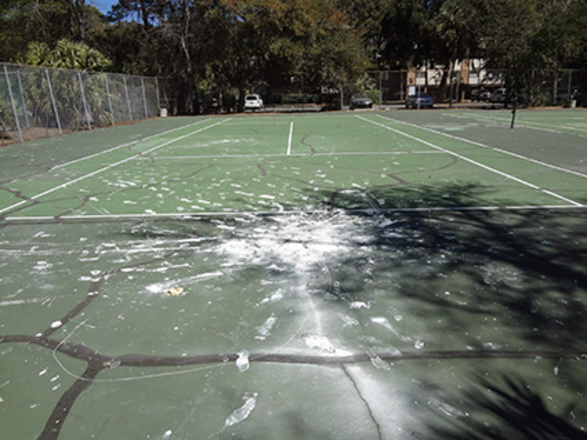 A paint spill stains Cordillo Courts on Hilton Head’s south end.