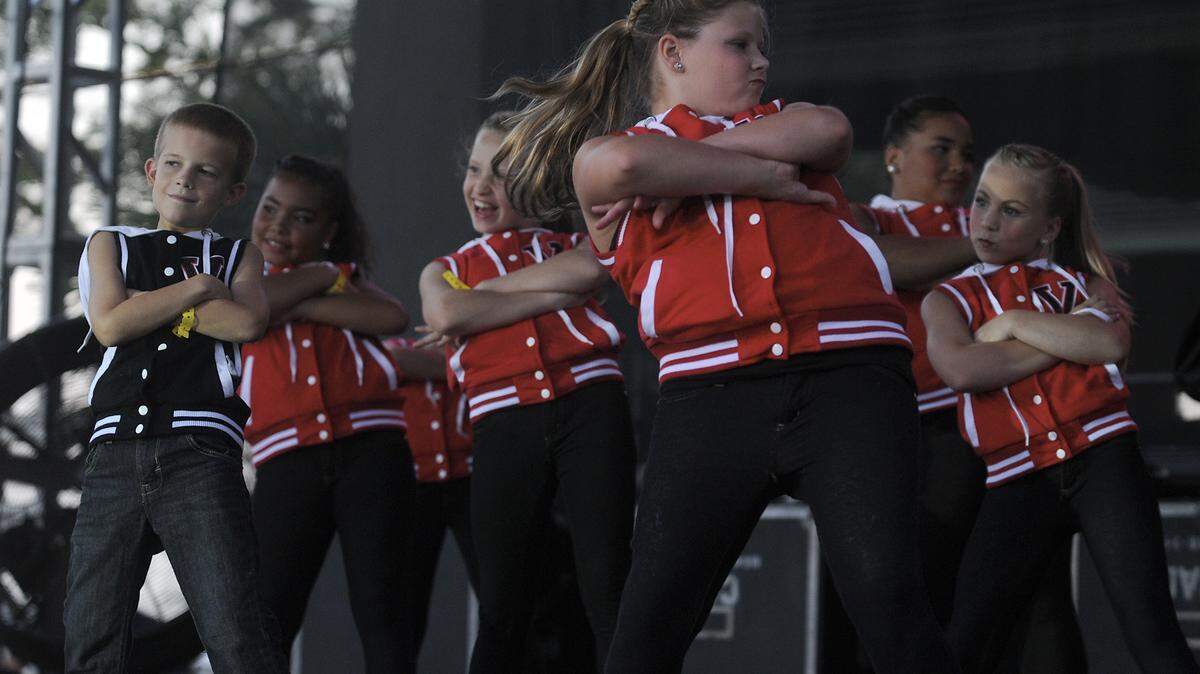 Dancers from the Beaufort Academy of Dance Juniors group strike a pose during their performance at the talent show on Wednesday. They won first in Group - Category B.