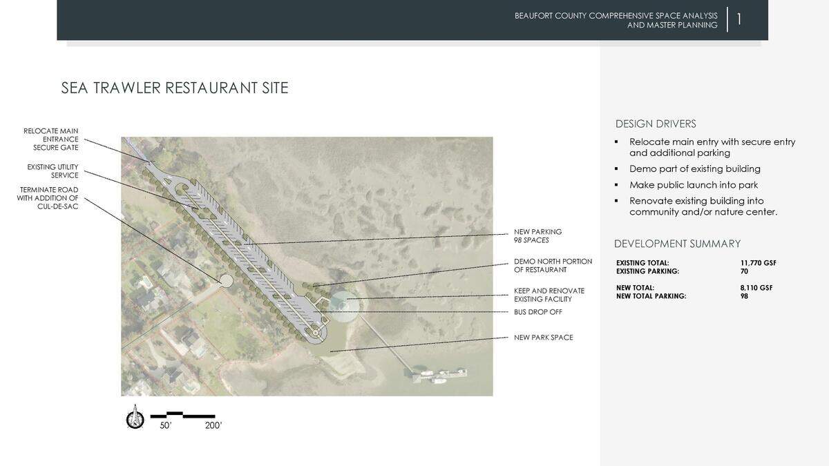 A potential $1.9 million renovation to the Daufuskie Island ferry site at Buckingham Landing.