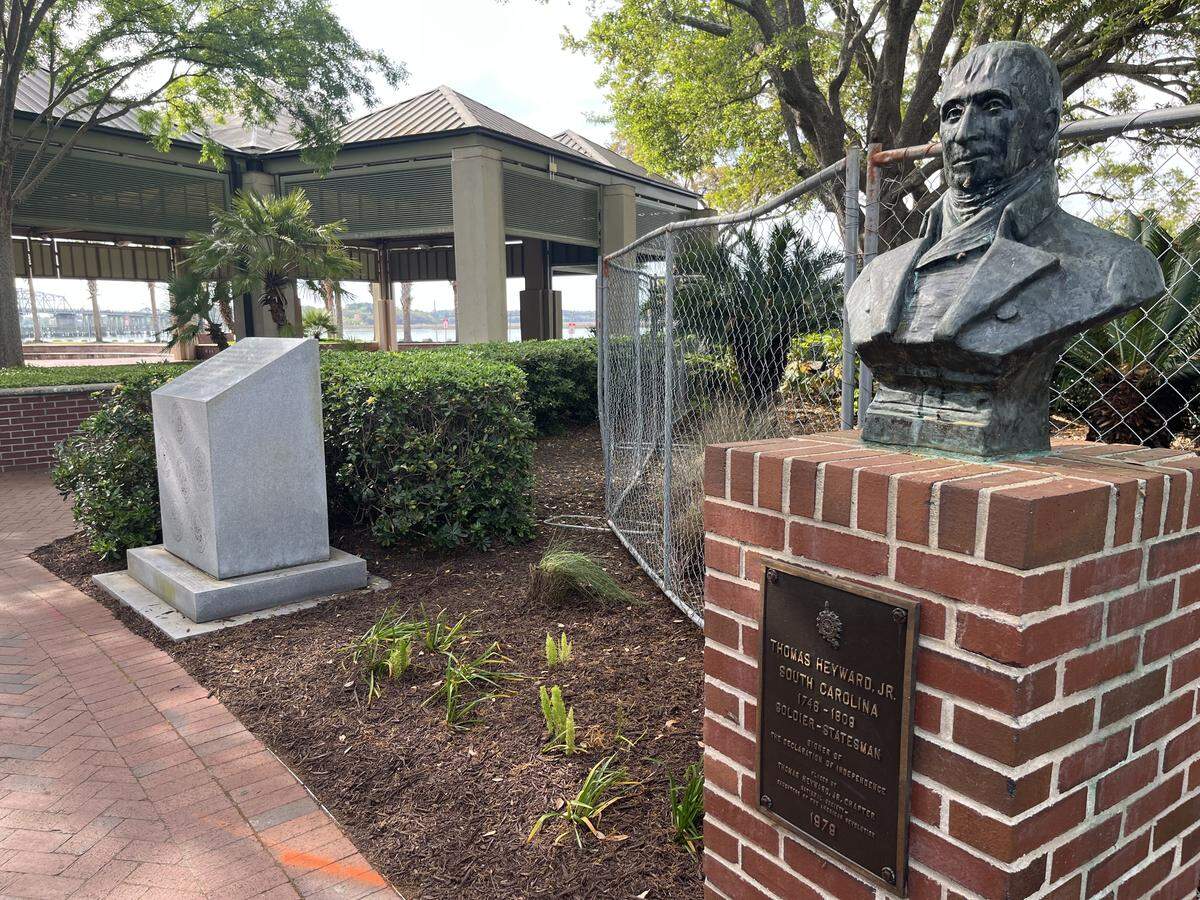 The city of Beaufort’s formidable history greets visitors to Waterfront Park, including a statue of Thomas Heyward Jr., a signer of the Declaration of Independence.