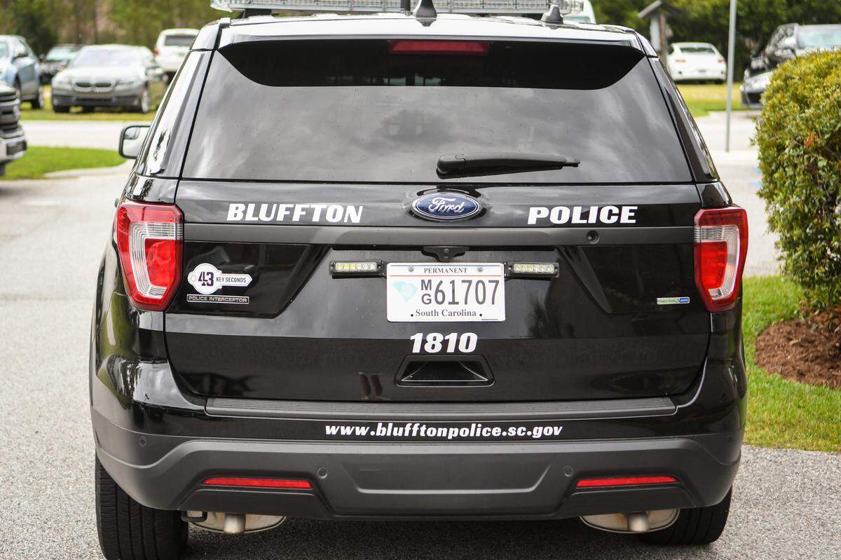 A Bluffton Police Department SUV parked at police headquarters in Bluffton on Oct. 12, 2020.