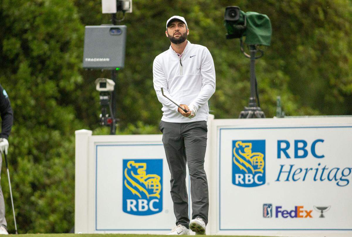 Scottie Scheffler on no. 14 during the final round of the RBC Heritage Presented by Boeing at Harbour Town Golf Links on Sunday, April 21, 2024 in Sea Pines on Hilton Head Island.