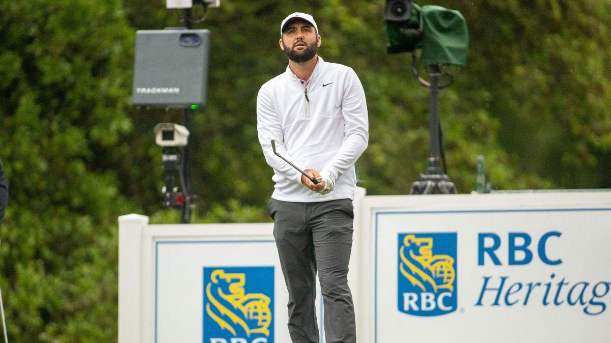 Scottie Scheffler on no. 14 during the final round of the RBC Heritage Presented by Boeing at Harbour Town Golf Links on Sunday, April 21, 2024 in Sea Pines on Hilton Head Island.