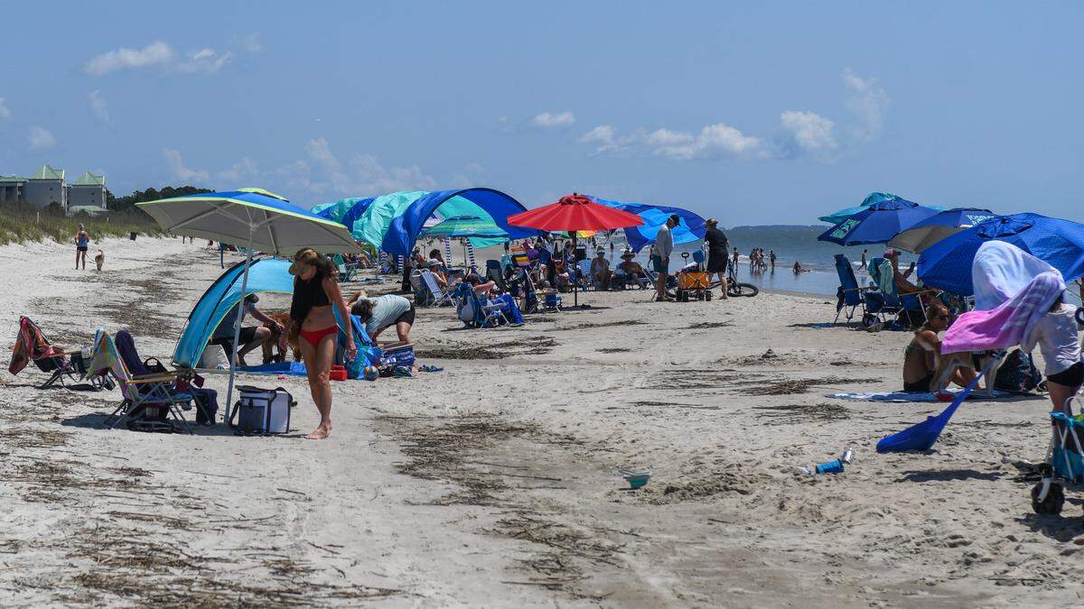 Thursday marked the last day when leashed dogs are allowed on the beach as beach goers enjoy the weather to an early start to Memorial Day weekend on May 23, 2024 at Folly Field Beach Park on Hilton Head Island.