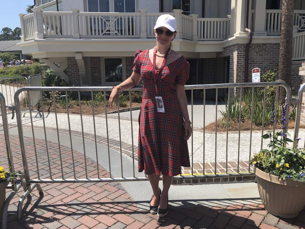 Savannah's Emily Allaun had her dress custom made by a woman in Scotland.