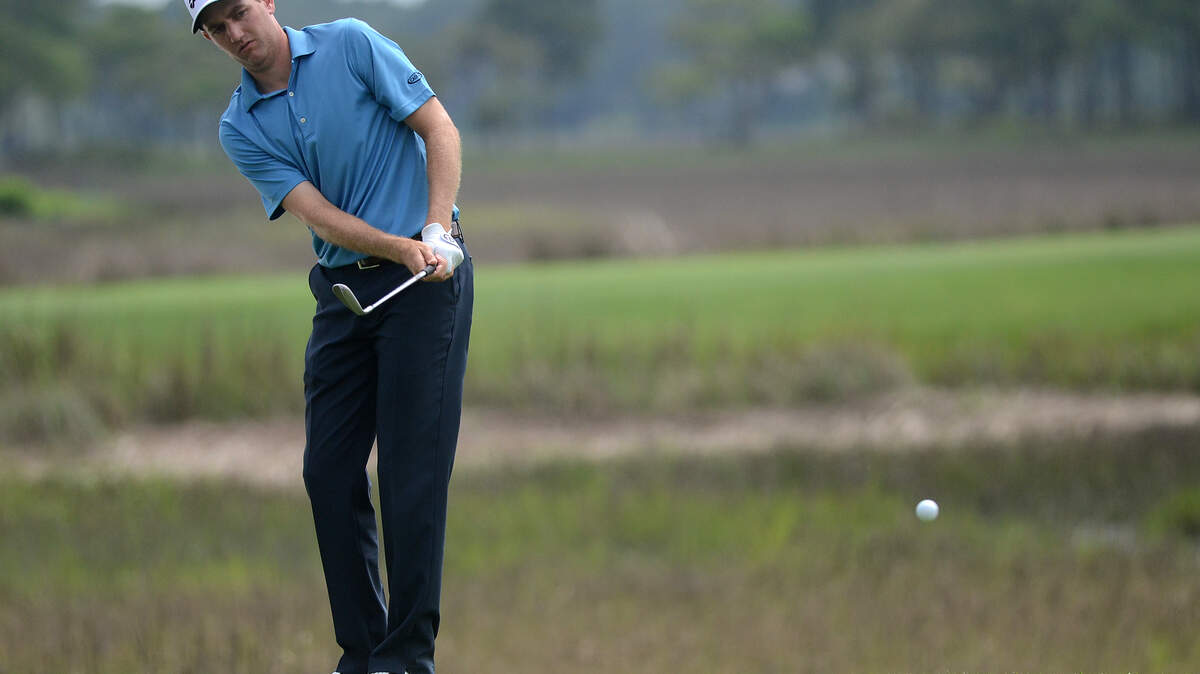 Brendon Todd hits his ball on the green of the 18th hole during the third round of the RBC Heritage Presented by Boeing on Saturday at Harbour Town Golf Links in Sea Pines on Hilton Head Island S.C.