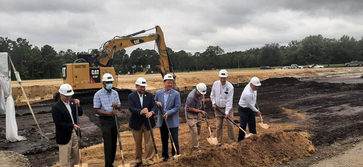 Members of the Beaufort City Council break ground at a new 64,000 square-foot commercial building at the Beaufort Commerce Park in 2021.