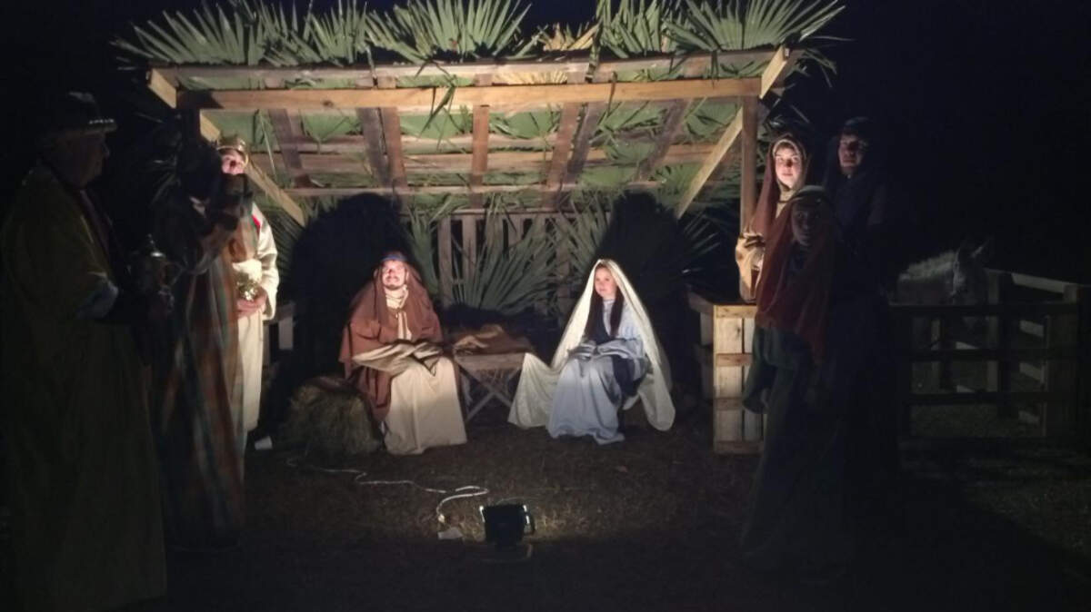 A live manger scene was included in a Christmas drama by Red Dam Baptist Church.