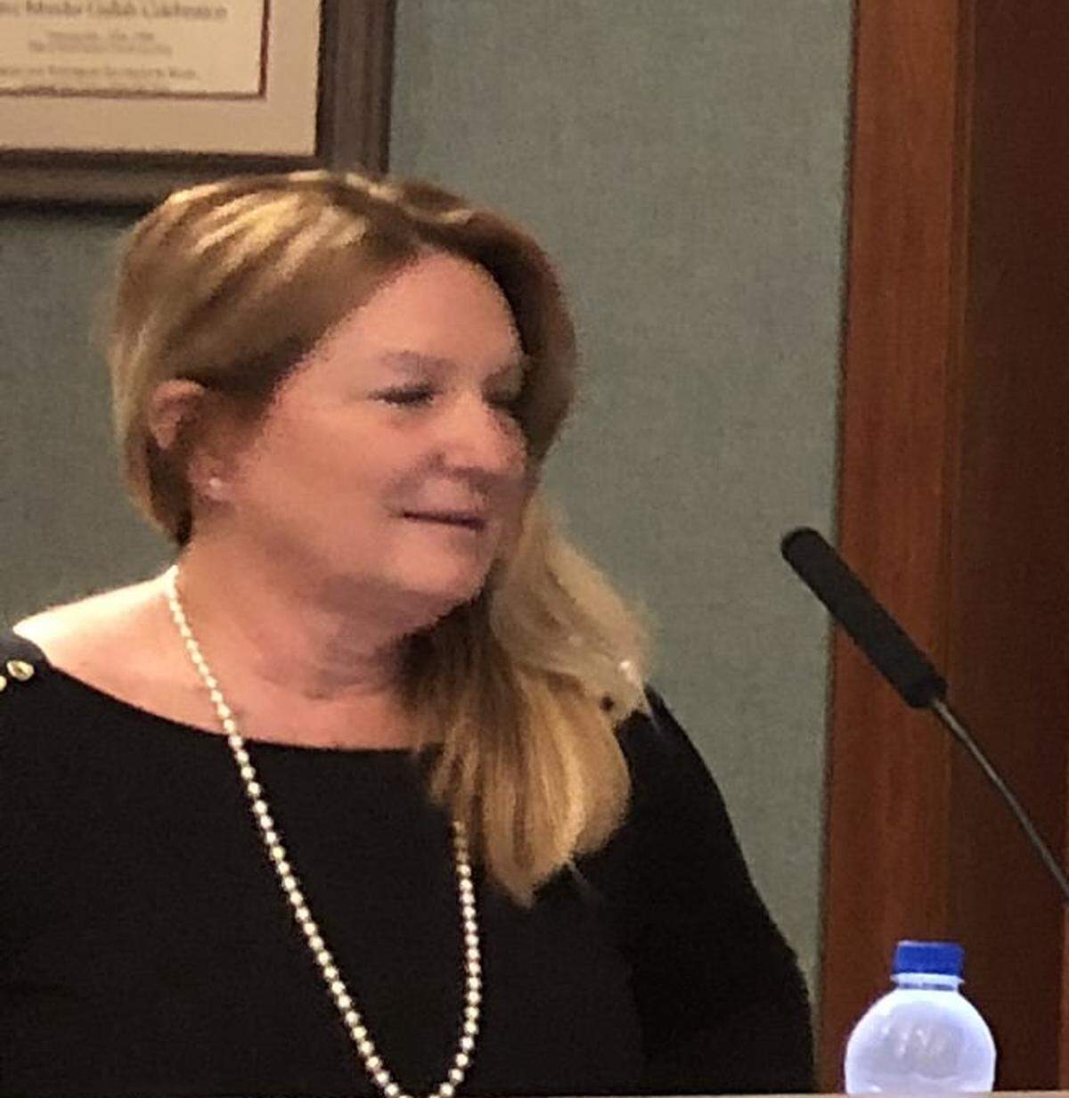 New Hilton Head Town Council member Tamara Becker joins re-elected member Bill Harkins, Mayor John McCann, Town Manager Steve Riley and council member Marc Grant on Dec. 4 for their first time on the dias together. Not pictured: re-elected council member Tom Lennox and council member David Ames.