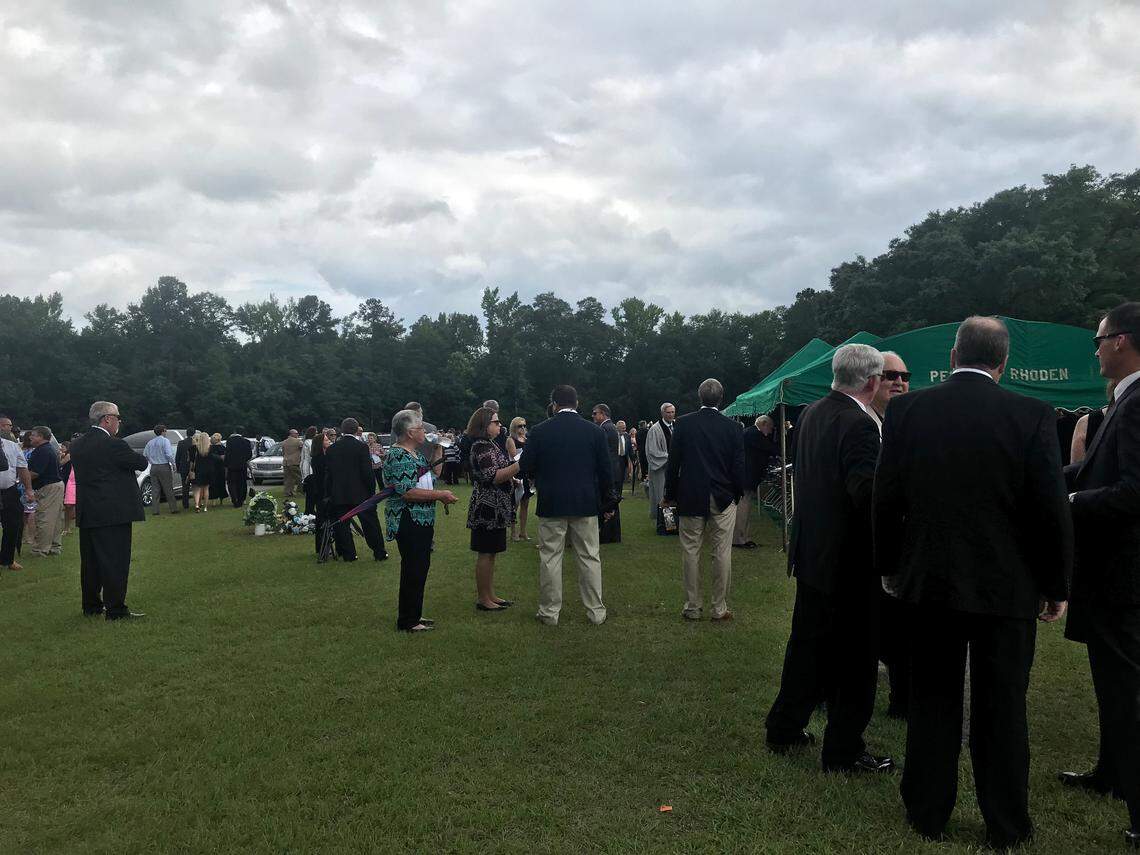 Mourners gather on Sunday, June 13, 2021 for the funeral of Randoph Murdaugh III, family patriarch and former state prosecutor for the 14th judicial circuit.