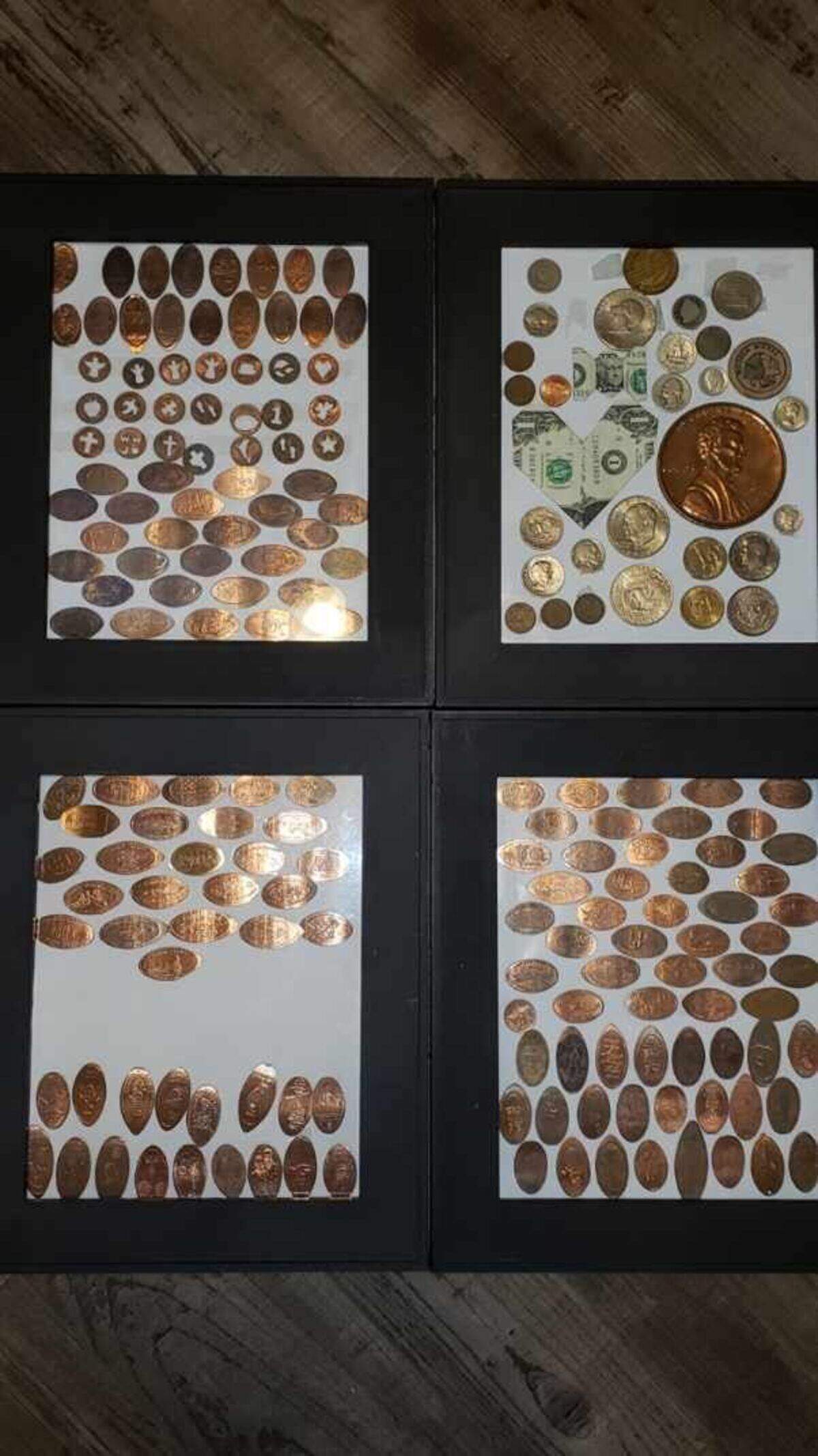Mason Stenger, 7, collects pressed pennies from places he and his family visits.