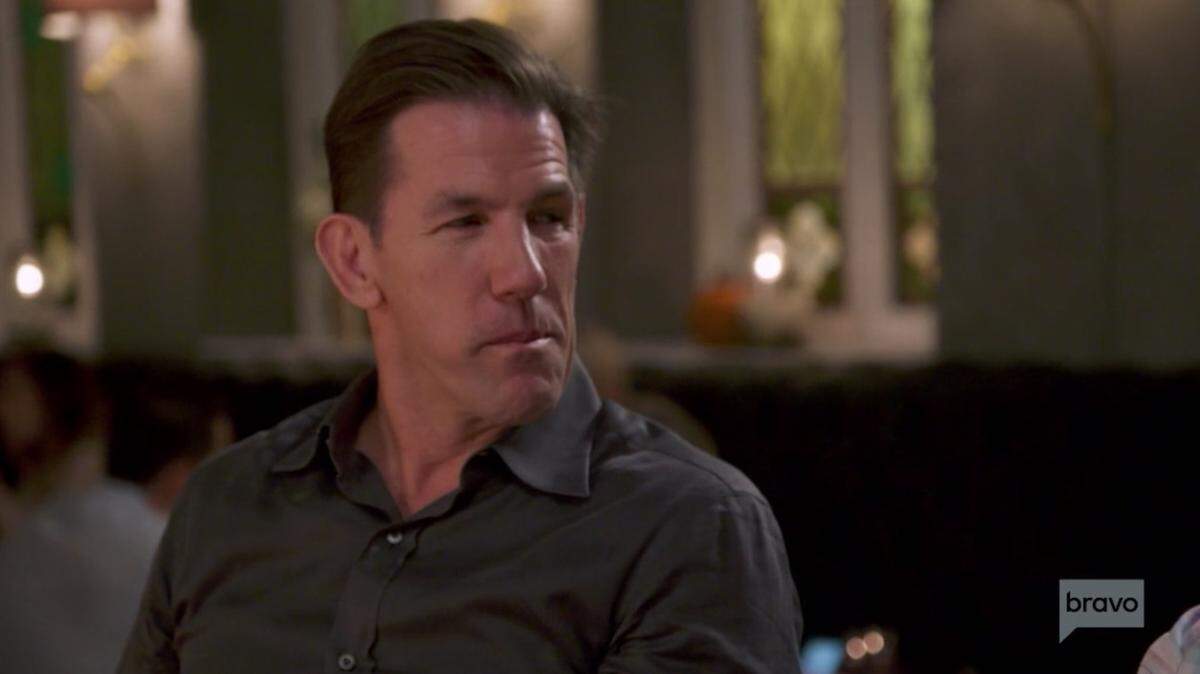 This is the look that Thomas Ravenel, star of “Southern Charm,” gave Shep Rose after Shep joked (maybe he wasn't joking!) about maybe dating Kathryn Dennis, who is Ravenel's ex-girlfriend and the mother of his two children, on episode 7, which aired May 17, 2018 on Bravo TV.