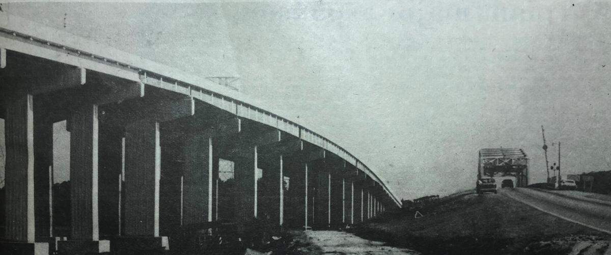 This photo published in 1982 shows the swing bridge connecting Hilton Head to the mainland. It was replaced by a fixed span that year.