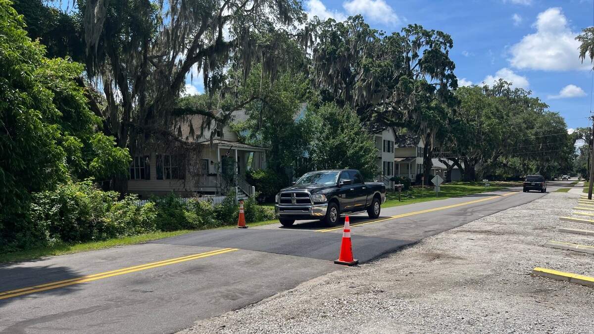 This speed bump on London Avenue in Port Royal was installed in 2025. Beaufort County will begin work on nine new speed humps in the Shell Point area Monday.