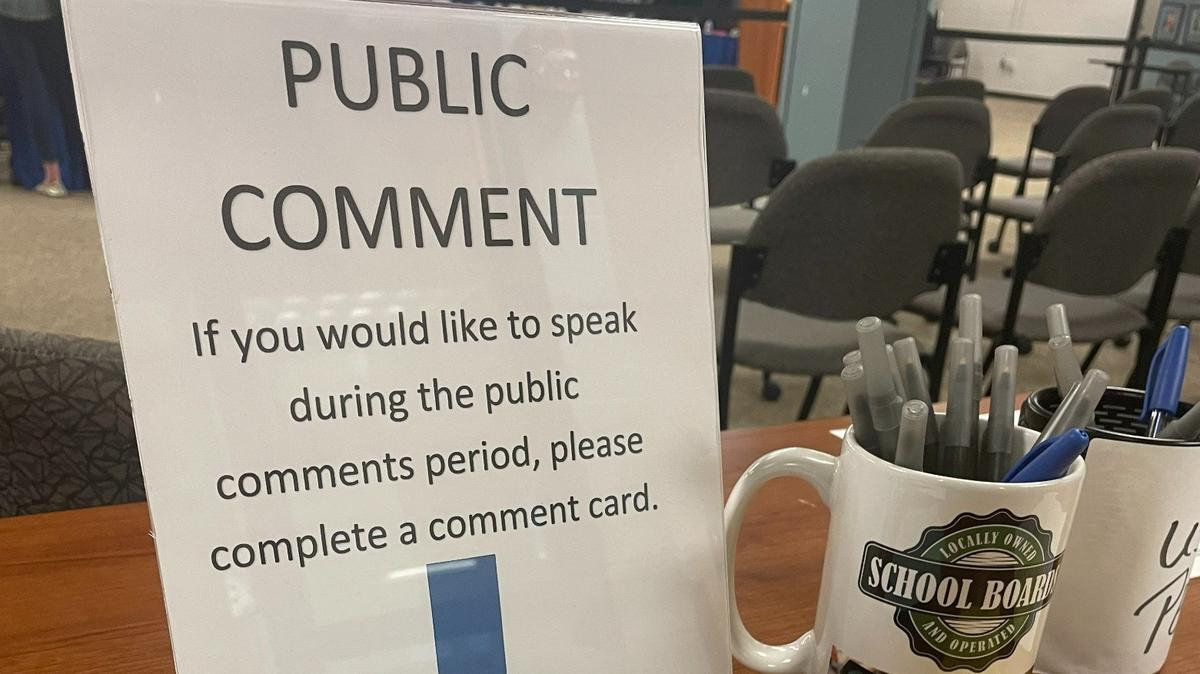 Beaufort County School District Board of Education public comment form.
