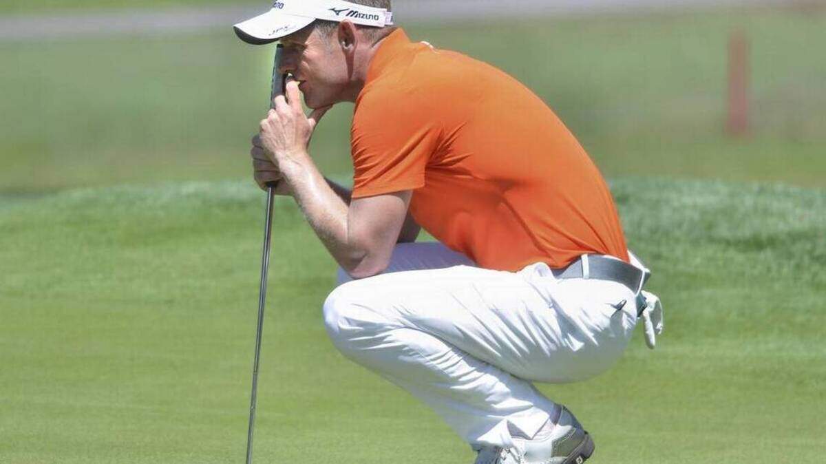 Luke Donald waits to putt on No. 7 during the second round of the RBC Heritage Presented by Boeing on Friday, April 14, 2017, at Harbour Town Golf Links on Hilton Head Island.