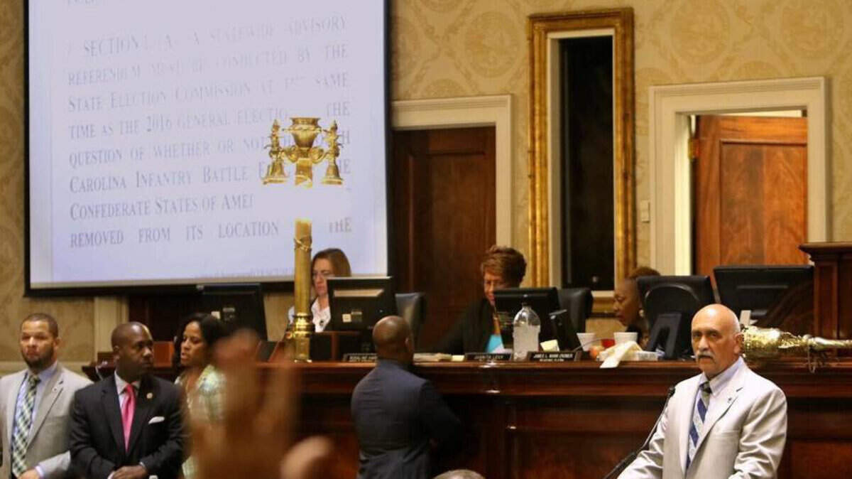 Rep. Mike Pitts talks about one of his many amendments to a Confederate flag removal bill during the July 8, 2015, afternoon session of the SC House of Representatives. All the amendments were ultimately tabled and the bill passed with language identical to a bill the Senate already approved, clearing the way for Gov. Nikki Haley's signature.