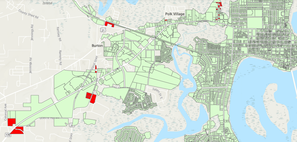 The red shows parcels the city is annexing.