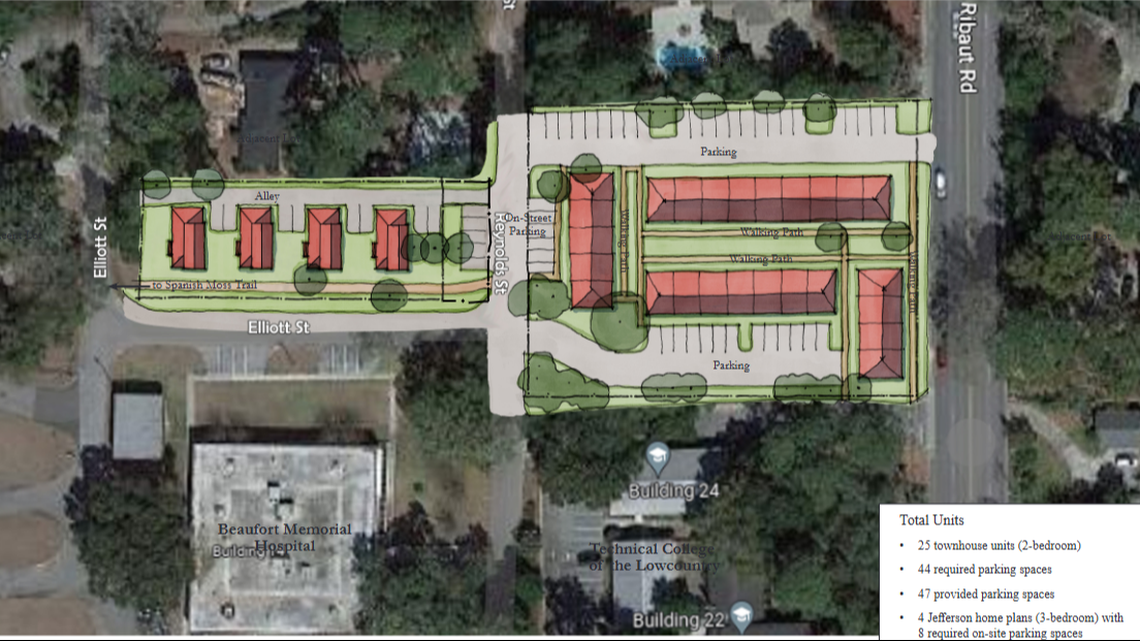 Townhouses and single-family homes are part of the workforce housing that Beaufort-Jasper Housing Trust and Beaufort Memorial Hospital are working on. It is located on Reynolds an Elliott streets off of Ribaut Road in Beaufort.