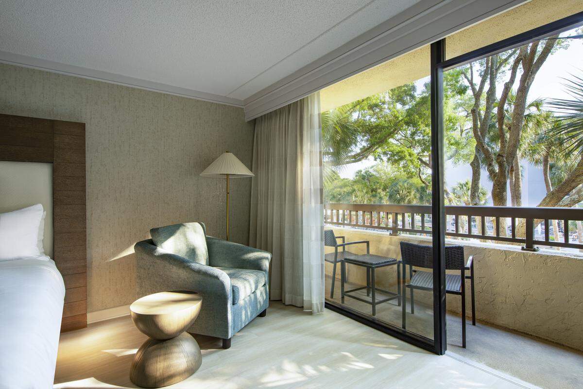 A renovated guest room at the Sonesta Resort Hilton Head Island.