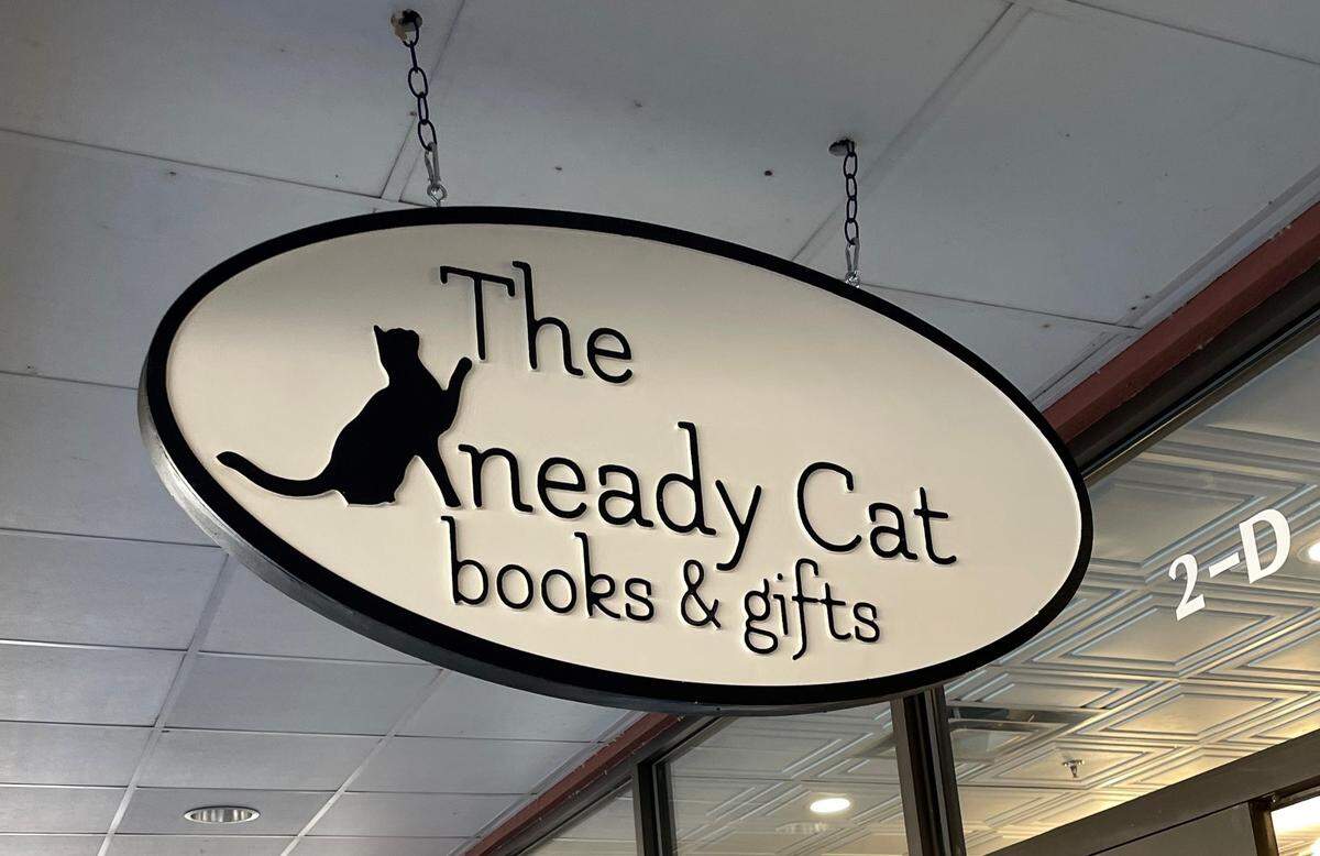 The Kneady Cat Books & Gifts, along Bluffton’s Buckwalter Parkway in Berkeley Place, sells used books and cat-themed gifts.