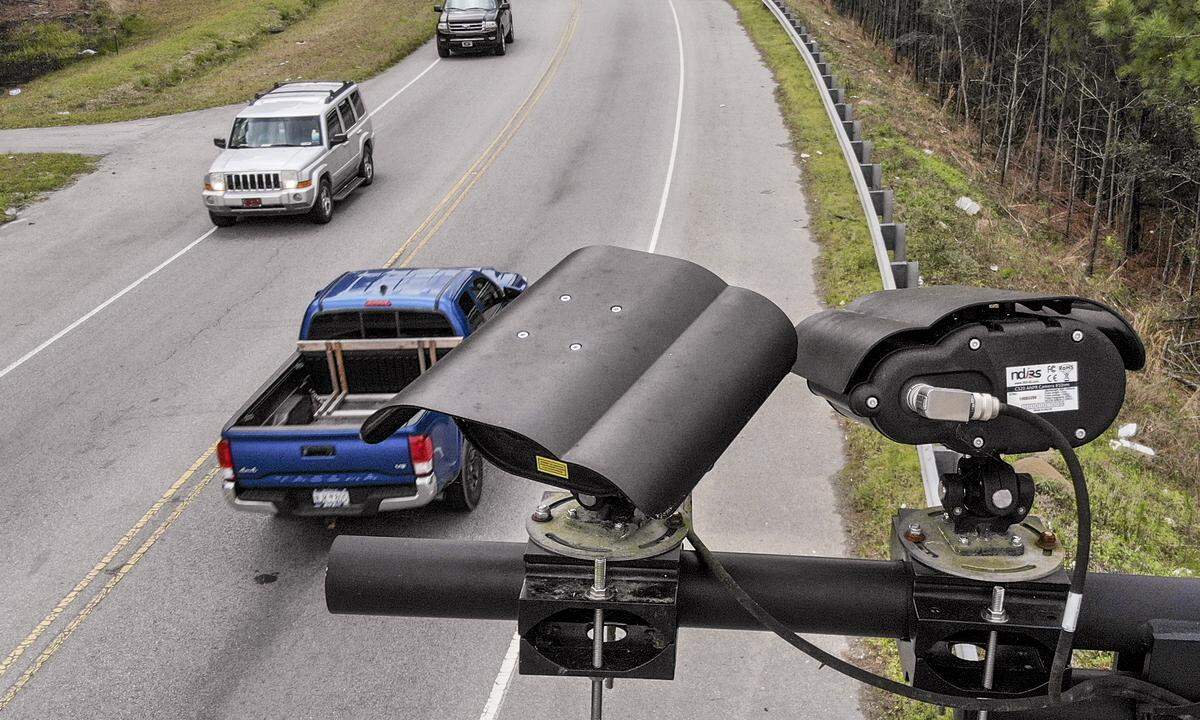 Automatic License Plate Reader cameras are pictured on Wednesday, Feb. 26, 2020 installed about 14 feet above S.C. 46, S.C. 170 on the Beaufort County side of the Melanie Lowther Memorial Bridge that carries traffic over the New River. The cameras “read” license plates as vehicles leave and enter Beaufort County which are then checked against a database for infractions or stolen vehicles.