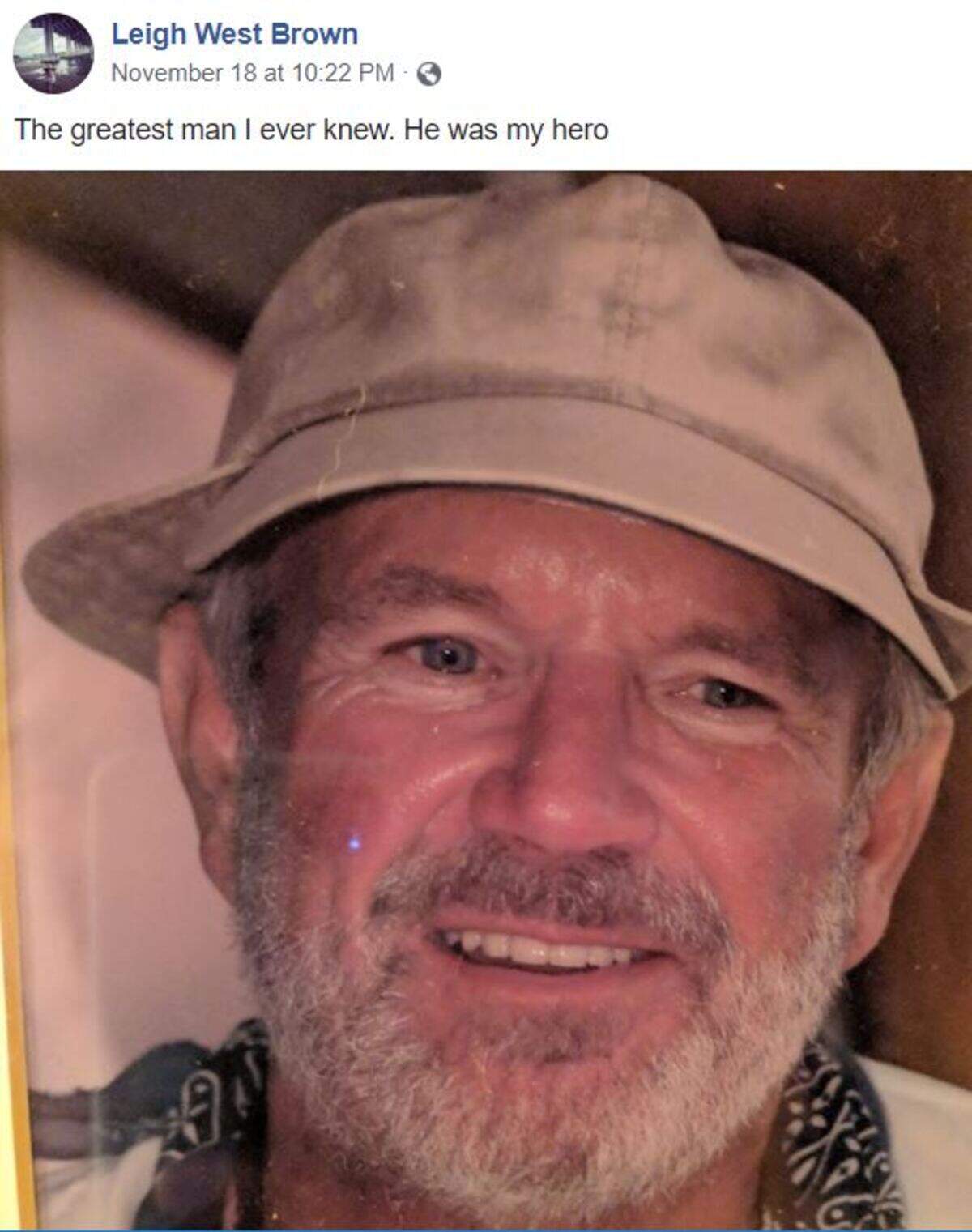 Randy West’s daughter, Leigh, posted this picture of her late father on her Facebook page.