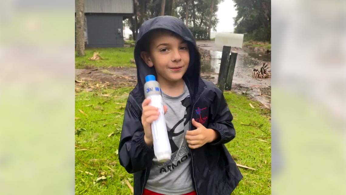 Hurricanes aren’t fun, so an 8-year-old “reporter” records video of Idalia’s dangers