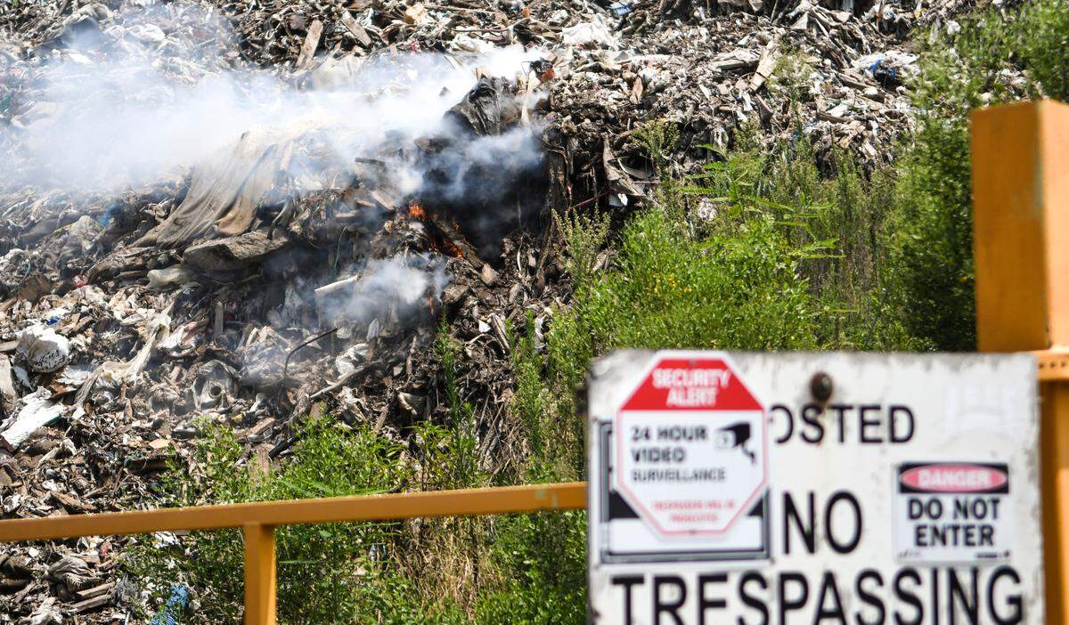 Firefighters with Jasper County Fire-Rescue moved their trucks around Able Contracting’s Material Recovery Center on Wednesday putting out the fires as they cropped up, emitting smoke what the S.C. Department of Environmental Control has written in an order to be an “imminent nature of health concerns” as it wafts into the air.