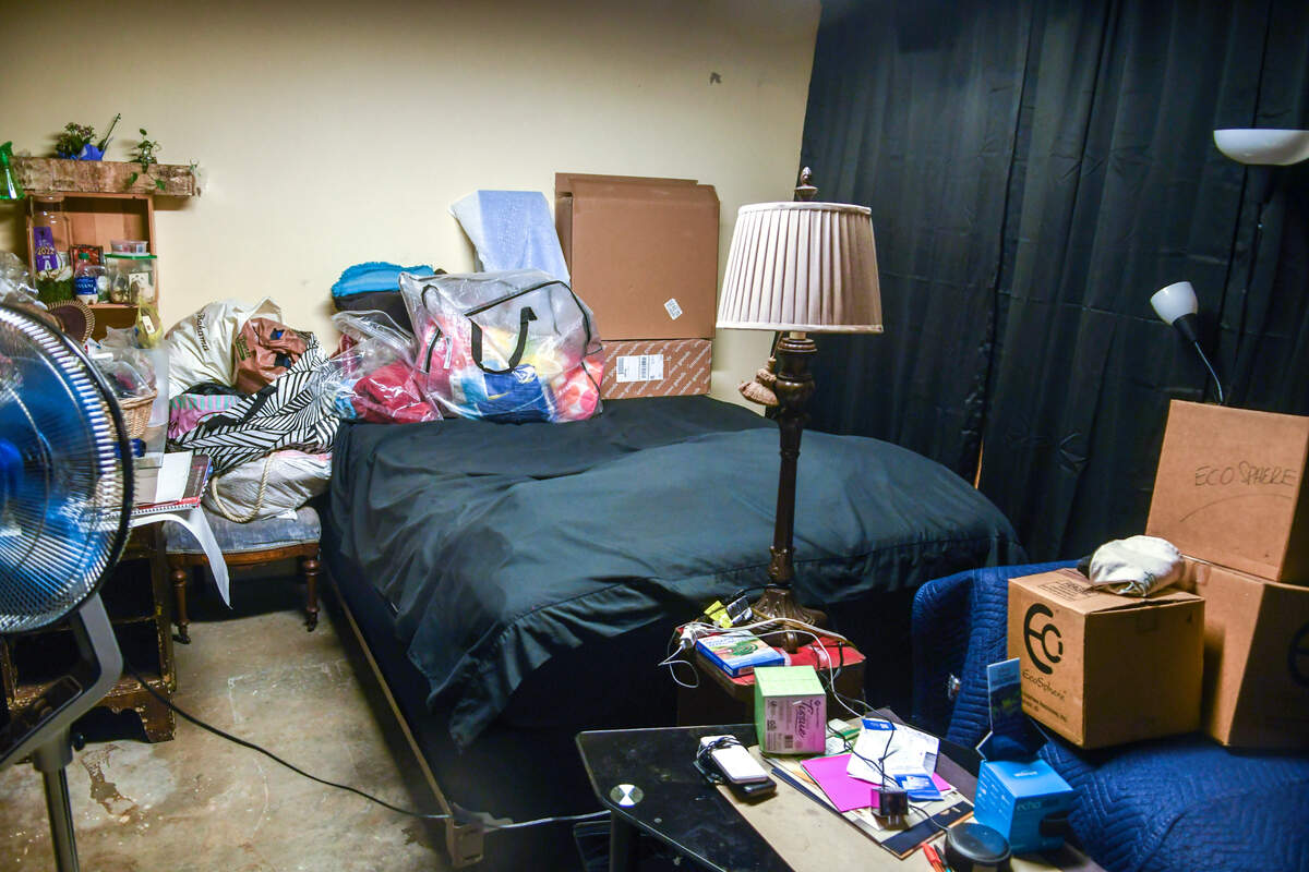 After the Christmas Eve kitchen fire Danielle Smith set up this ground-level room near her garage to use as a bedroom until her house can be repaired. While Smith’s friends have graciously let her stay with them, she relies on this bedroom if they have visiting guests.