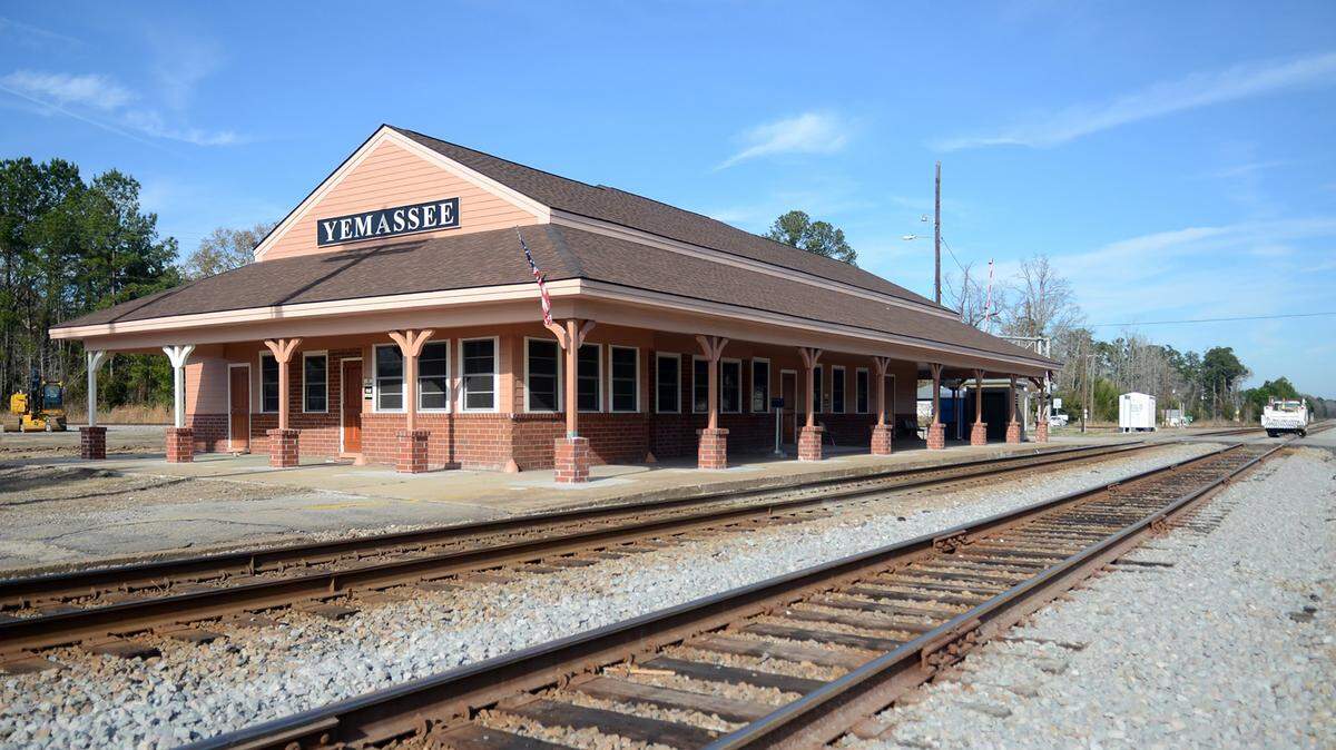 The refurbished Amtrak train station in Yemassee is photographed on January 4, 2013.