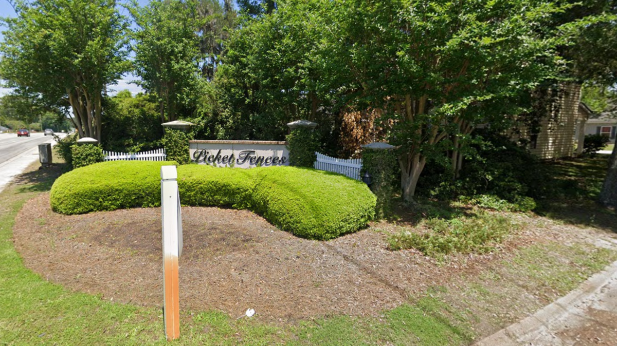 The entrance to the Picket Fences subdivision in Port Royal