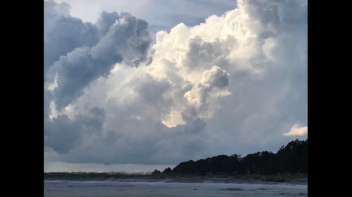 Gloria Krolak shared this photo of storm clouds over Tower Beach on Hilton Head Island.