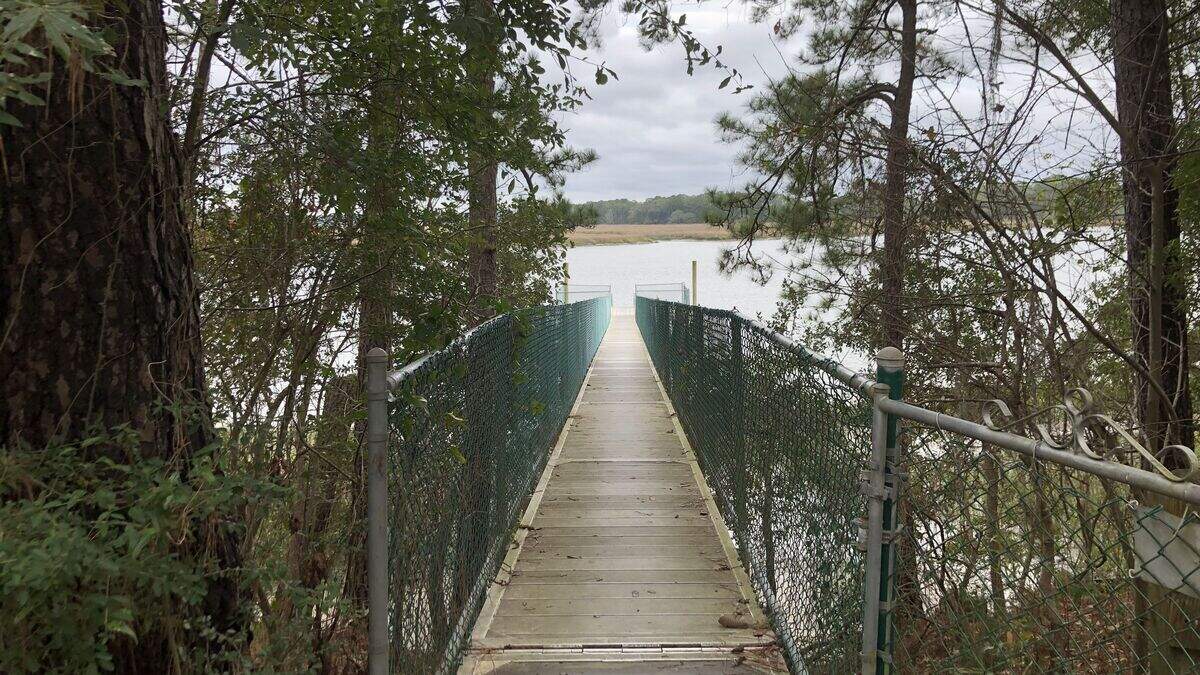 The fishing dock at the former Camp St. Mary’s.