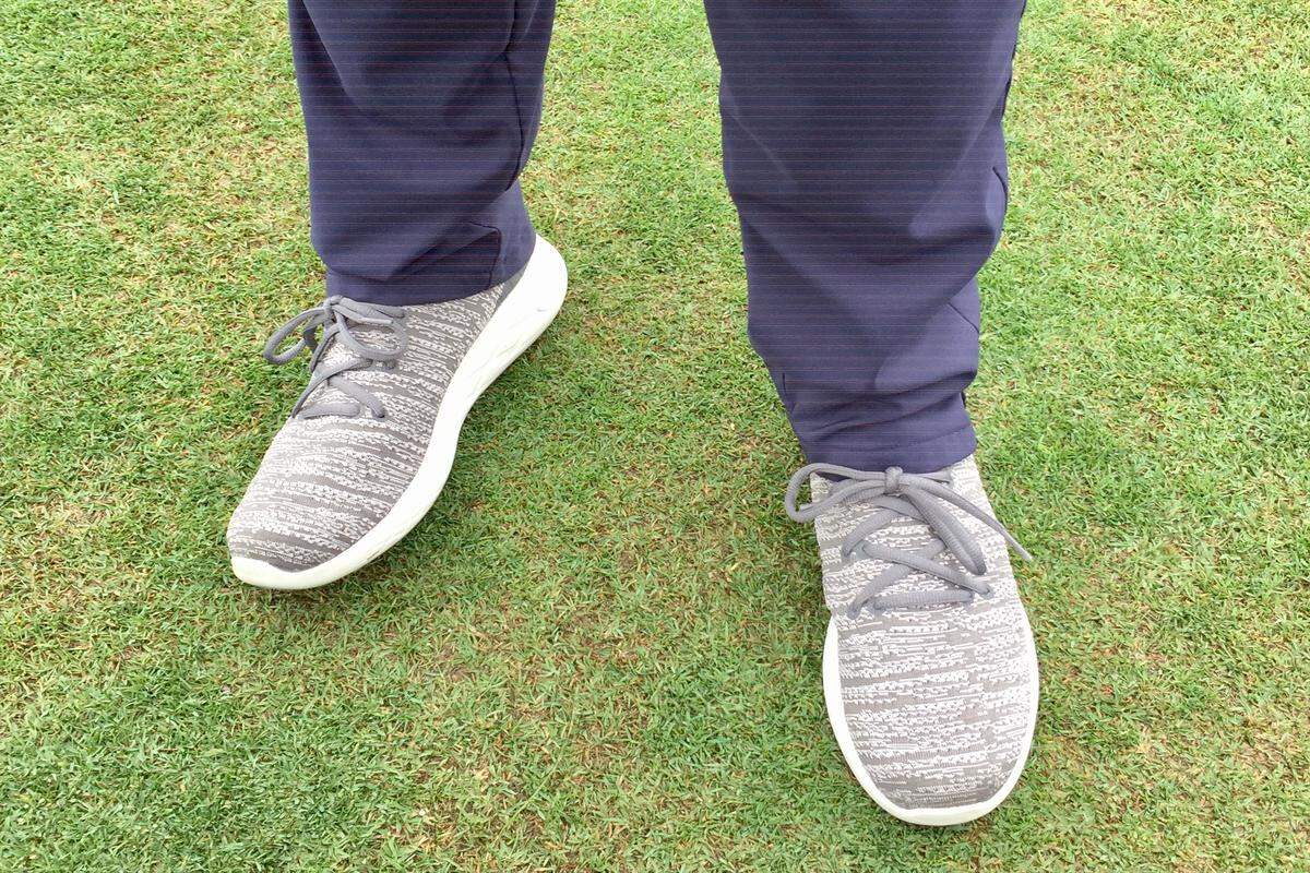 Rain shoes worn to the 2018 opening ceremony by Wesley Bryan, defending RBC Heritage Presented by Boeing. The ceremony was held inside, before Bryan and several past champions hit golf balls into Calibogue Sound, minus the cannon shot.