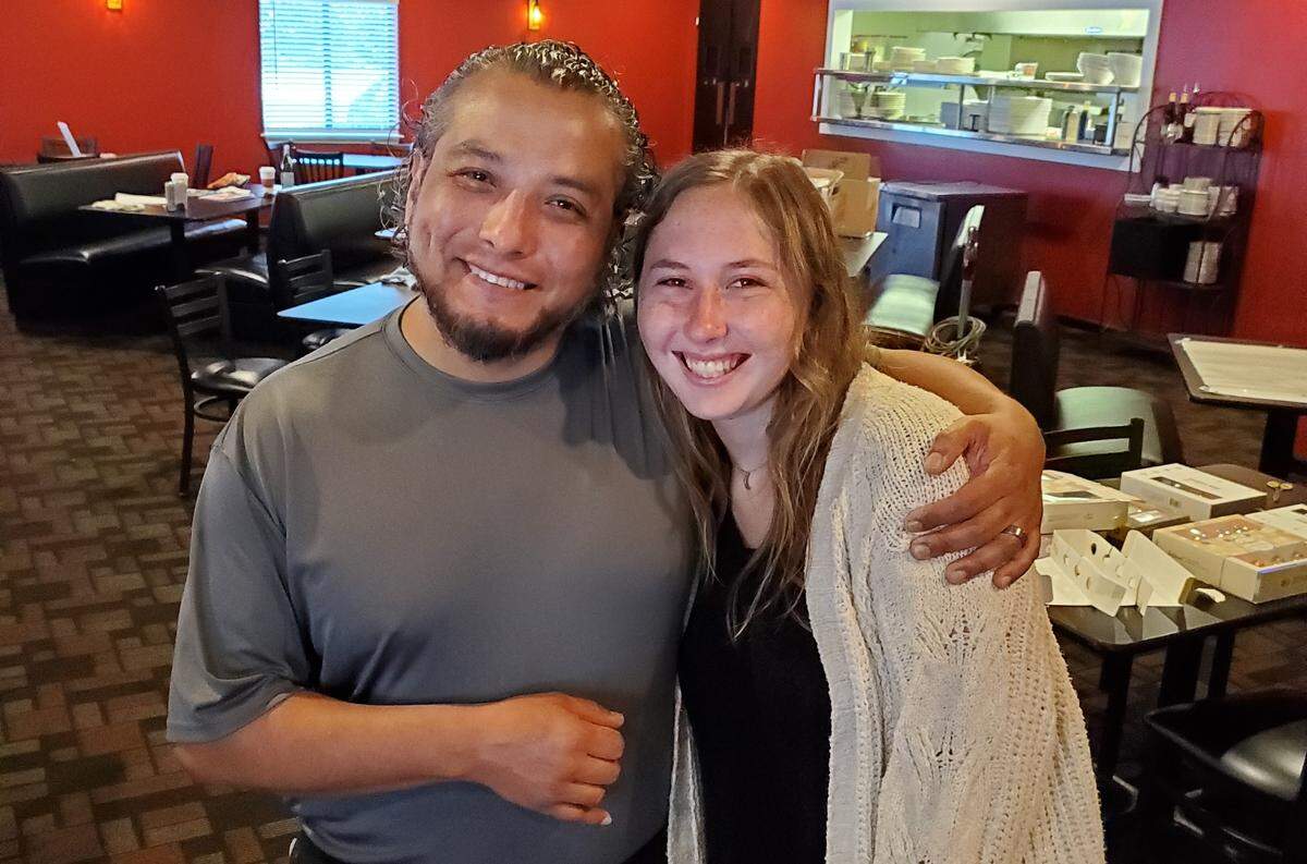 Nonna Lucia’s Chef Julio Licona and daughter Michaila work on Wednesday to get the Bluffton restaurant ready for the next day’s reopening.